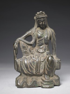 图片[1]-Statue of Avalokitesvara in Copper Water and Moon-China Archive